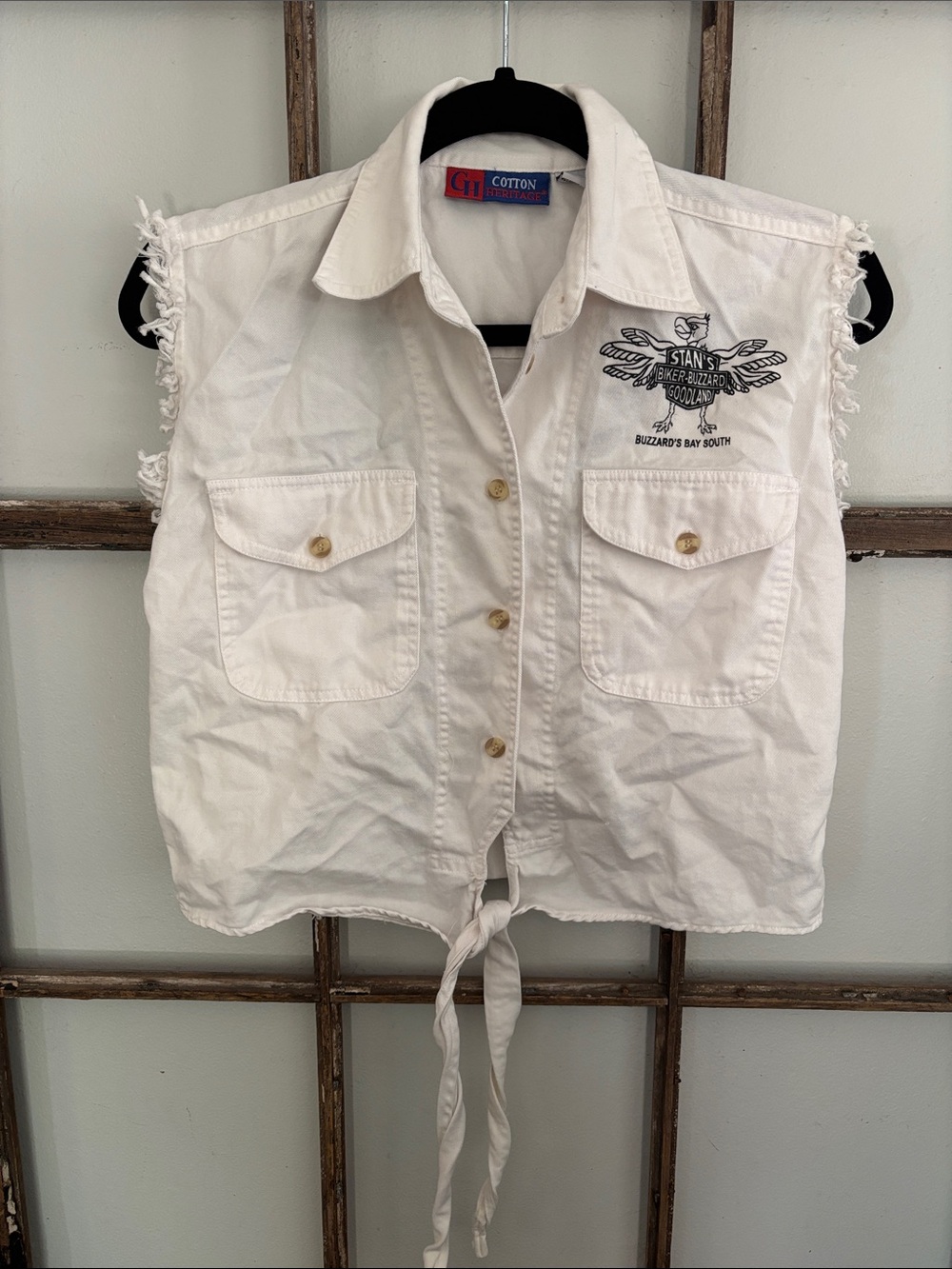 Vintage Cotton Heritage white denim vest